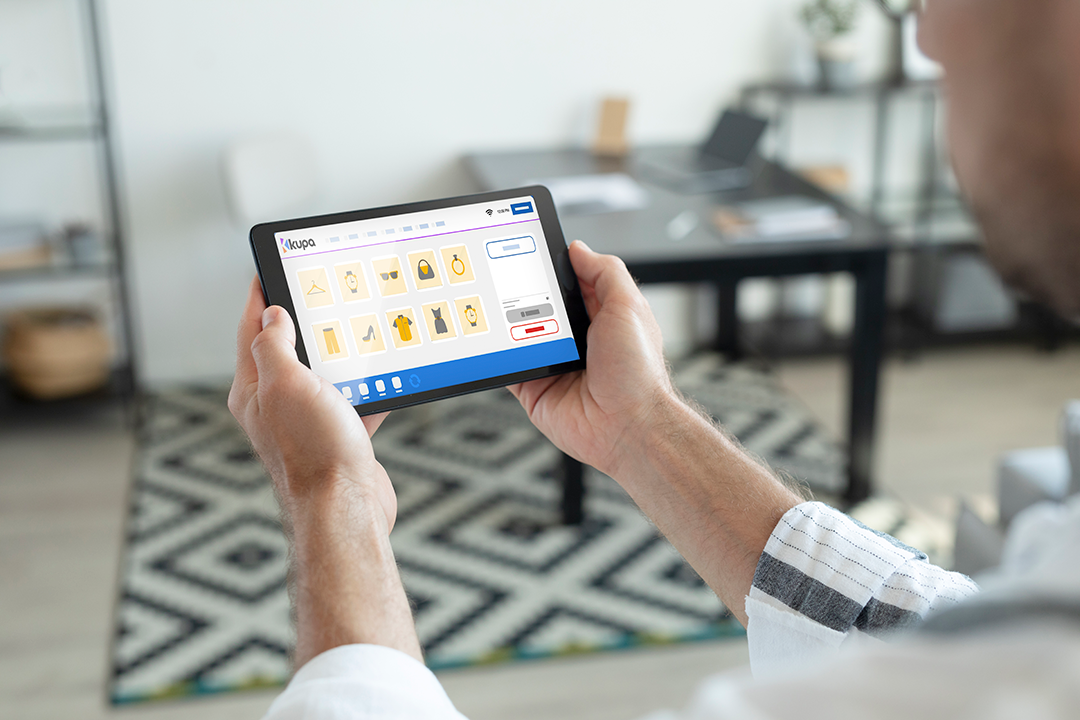 Tablet displays a common usage of KupaRetail platform