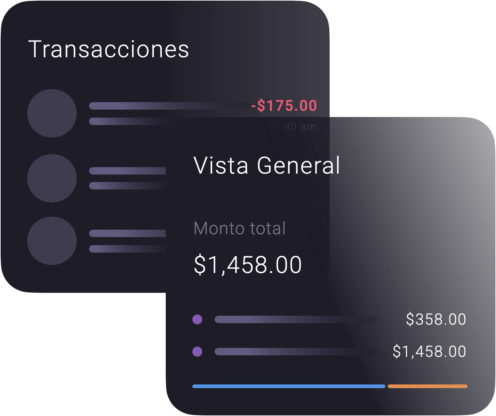 Transacciones recientes Recent transactions
